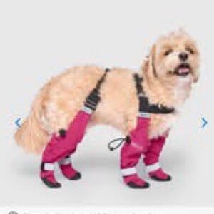 Dog Waterproof suspender booties - Pink